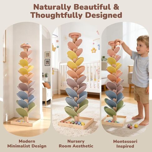 Joyreal Wooden Marble Run for Kids 3-5 4-8, Montessori Music Tree Toys in Saudi Arabia