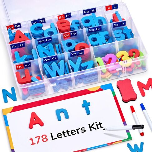 Gamenote Magnetic Letters Kit, 238 Pieces with Magnetic Board and Markers in Kuwait