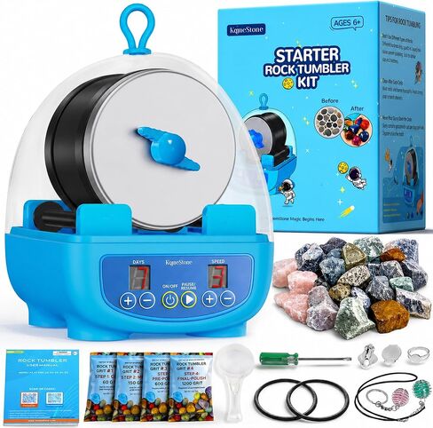 KomeStone K5 Rock Tumbler for Kids & Adults, Quiet Rock Polisher, Ages 6+ in Kuwait
