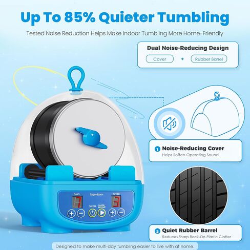 KomeStone K5 Rock Tumbler for Kids & Adults, Quiet Rock Polisher, Ages 6+ in Kuwait