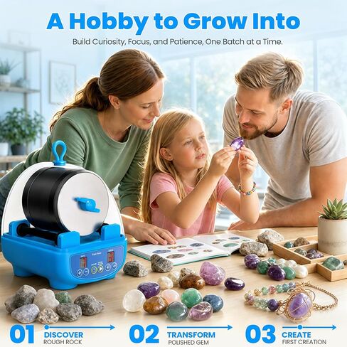 KomeStone K5 Rock Tumbler for Kids & Adults, Quiet Rock Polisher, Ages 6+ in Kuwait