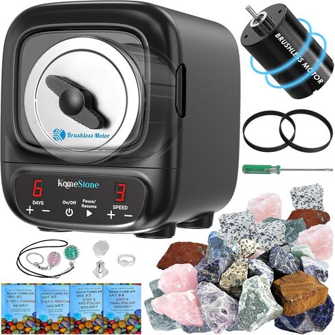 KomeStone Rock Tumbler Grit Kit - 4LB Rock Polishing Grit & Ceramic Tumbling Media, 4-Step Polish Refill, Polish Up to 25 lbs of Rocks, Compatible with All Rock Tumblers & Polishers in Saudi Arabia