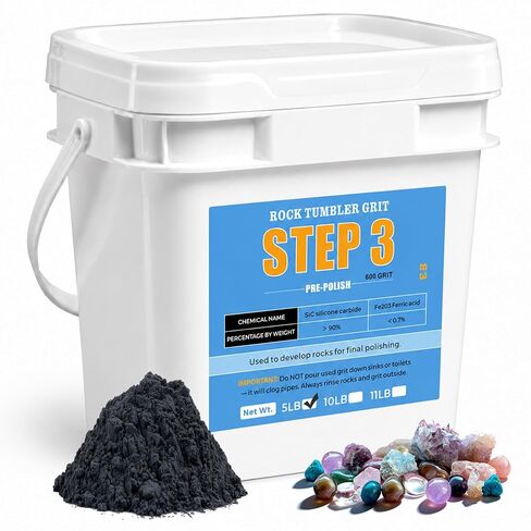 KomeStone Rock Tumbler Grit and Polish Refill Kit - 6 Pounds, Value Pack, Ideal for Up to 40 lbs. of Rocks, 4-Step Tumbling Media, Compatible with Any Rock Polisher, Better Results in Saudi Arabia