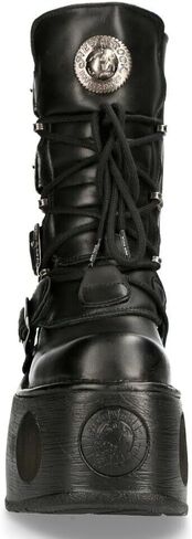 New Rock Boots 373-S2 Mens Metallic Black Leather Platform Goth Neptuno Space in Saudi Arabia