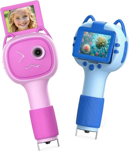 2-in-1 1000X Digital Microscope for Kids with 2.4" IPS Flippable Screen STEM Educational Toys Birthday Gifts for Girls Boys Child, Science Kits for Kids Age 3-12 (Purple) in Kuwait