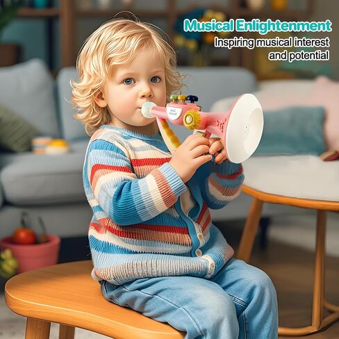 Toddler Musical Instruments Toy Trumpet, Harmonica, Recorder Flute for Kids Baby, Pink Musical Toys Set for Children Boys Girls Ages 2 3 4 5 in Saudi Arabia