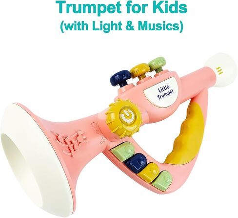 Toddler Musical Instruments Toy Trumpet, Harmonica, Recorder Flute for Kids Baby, Pink Musical Toys Set for Children Boys Girls Ages 2 3 4 5 in Saudi Arabia
