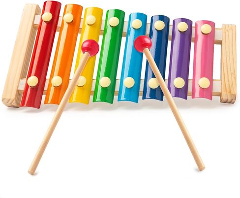 MCPINKY Xylophone for Kids with 2 Mallets, Wooden, Rainbow in Saudi Arabia