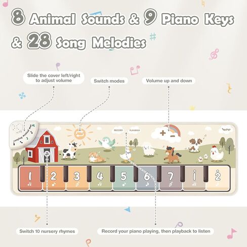 Floor Piano Mat, Piano Mat for Toddlers 1-3, Musical Mat, Toddler Toys in Kuwait