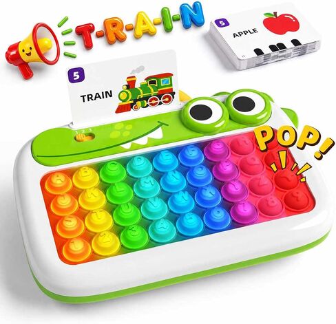 POP&Spell Sensory ABC Toddler Learning Toys,Screen-Free Interactive Talking Flash Cards Toys for Kids ,Literacy Manipulatives for Preschoolers,Includes 118 Words Perfect for on the go in Saudi Arabia