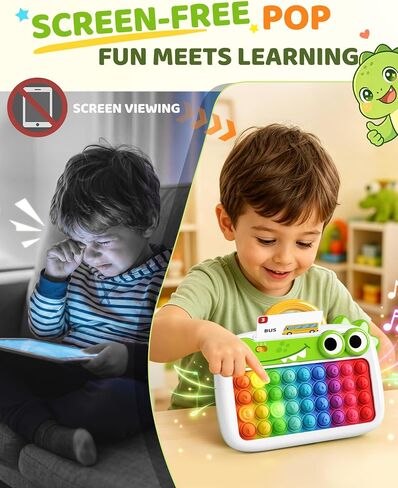 POP&Spell Sensory ABC Toddler Learning Toys,Screen-Free Interactive Talking Flash Cards Toys for Kids ,Literacy Manipulatives for Preschoolers,Includes 118 Words Perfect for on the go in Saudi Arabia