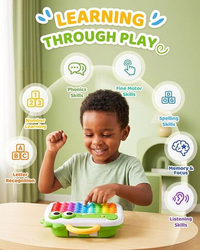 POP&Spell Sensory ABC Toddler Learning Toys,Screen-Free Interactive Talking Flash Cards Toys for Kids ,Literacy Manipulatives for Preschoolers,Includes 118 Words Perfect for on the go in Saudi Arabia