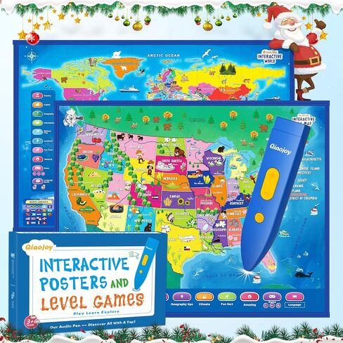 Qiaojoy Bilingual Interactive World Map for Kids Learning Educational Toy in Saudi Arabia