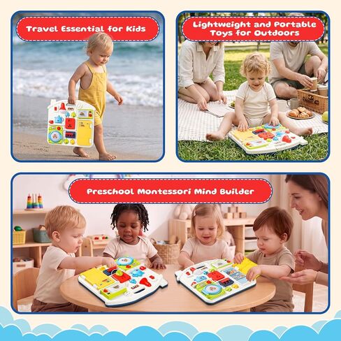 Montessori Busy Board for Toddlers 1-3,Developmental Toys for 1 Year Old in Kuwait