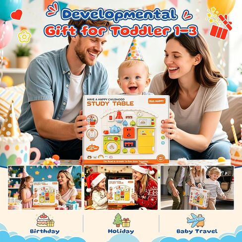 Montessori Busy Board for Toddlers 1-3,Developmental Toys for 1 Year Old in Kuwait