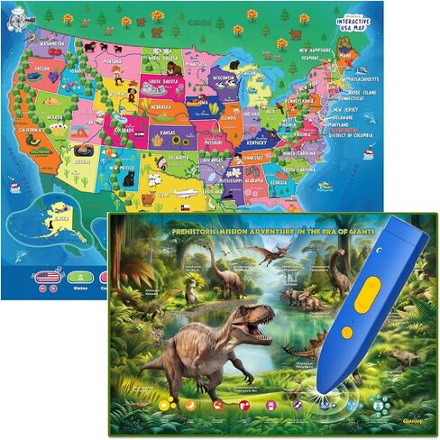 Bilingual Interactive Solar System Poster for Kids – Educational Talking Space Poster for Kids Aged 3-12, STEM Learning Toy, Ideal for Classroom & Home, Space-Themed Wall Decor in Saudi Arabia
