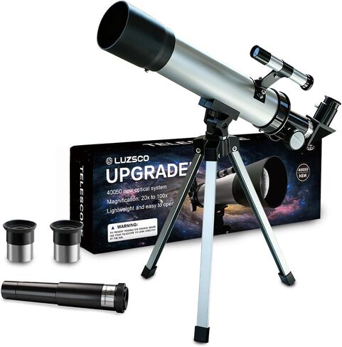 Telescope for Kids, 50mm 100x Silver Beginner Telescope with Tripod in Saudi Arabia