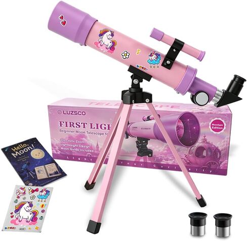 Telescope for Girls, 50mm 100x Pink Purple Telescope with Unicorn Stickers in Saudi Arabia