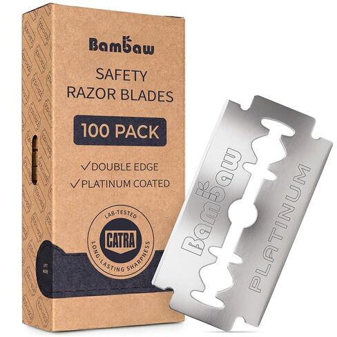 Safety Razor Blades | Swedish Steel Replacement Razor Blades | 100 Pack - 18 to 24 months supply | Bambaw in Kuwait