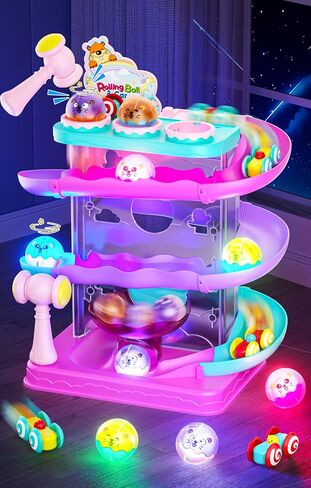 2-in-1 Ball Drop & Car Ramp Race Track Montessori Toy for Toddlers Ages 1-5 in Saudi Arabia