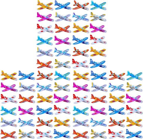 Manmel 50 Pcs Foam Gliders Planes Toys for Kids, Paper Airplane, Party Favors Goodie Bag Stuffers, Outdoor Flying Toys, Bulk for Classroom Prizes Boys and Girls in Saudi Arabia
