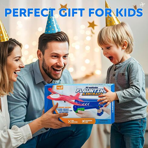 SYHLN 3 Pack Airplane Launcher Toys for 4 5 6 7 8 Year Old Boys Gifts: Airplane Shooter with 3 LED Foam Glider Planes for Kids - Outdoor Flying Toys Boys Birthday Present Gifts Age 4 5 6 7 8 9 in Kuwait