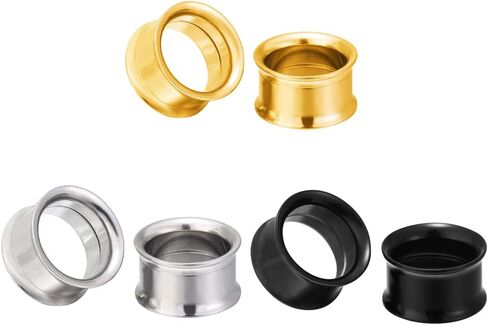B BodyPJ Sparkles 3-6Pairs-Mix Color Surgical Steel Screw Tunnel Plugs Hollow Ear Expander Gauge Piercing… in Kuwait