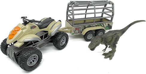VIIGER Large ATV Toy with Trailer Speedboat Tow Truck Flatbed Transport Police Beach Motorcycle 4-Wheeler Toy Vehicle, Light Sound, Toys Trucks for Boys 4 5 6 7 8 Years Old Kids Birthday Gifts, Blue in Saudi Arabia