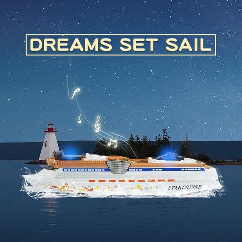 OTONOPI Cruise Ship Model Toy Ocean Liner Boat Toy with Light and Sound for Kids Toddlers Boys Girls Adults Age 3-12+ Birthday Children's Day Gift Home Decoration Collection in Saudi Arabia
