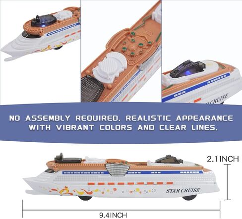 OTONOPI Cruise Ship Model Toy Ocean Liner Boat Toy with Light and Sound for Kids Toddlers Boys Girls Adults Age 3-12+ Birthday Children's Day Gift Home Decoration Collection in Saudi Arabia