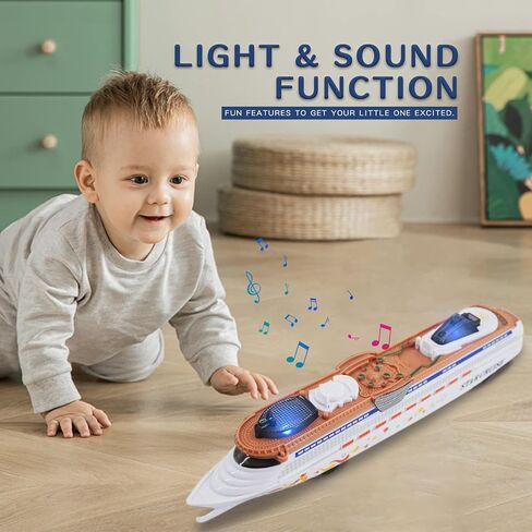 OTONOPI Cruise Ship Model Toy Ocean Liner Boat Toy with Light and Sound for Kids Toddlers Boys Girls Adults Age 3-12+ Birthday Children's Day Gift Home Decoration Collection in Saudi Arabia