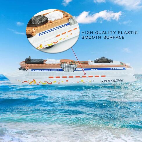 OTONOPI Cruise Ship Model Toy Ocean Liner Boat Toy with Light and Sound for Kids Toddlers Boys Girls Adults Age 3-12+ Birthday Children's Day Gift Home Decoration Collection in Saudi Arabia