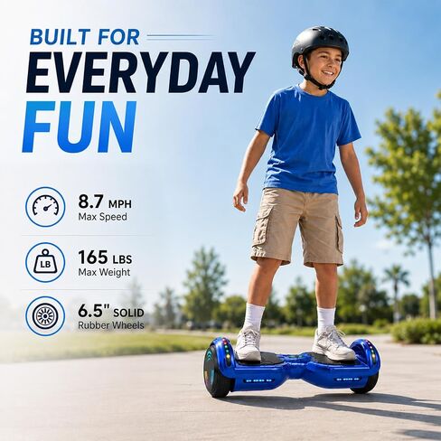 HOVERSTAR Hoverboard for Kids 7-12 & Teens, Bluetooth LED, 2026 Upgraded in Kuwait