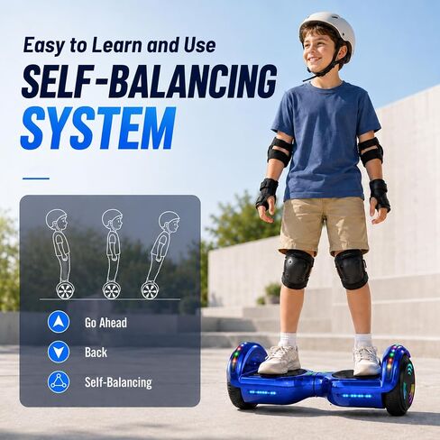 HOVERSTAR Hoverboard for Kids 7-12 & Teens, Bluetooth LED, 2026 Upgraded in Kuwait