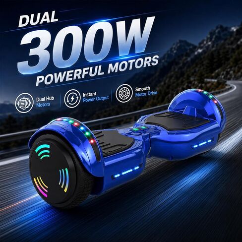 HOVERSTAR Hoverboard for Kids 7-12 & Teens, Bluetooth LED, 2026 Upgraded in Kuwait