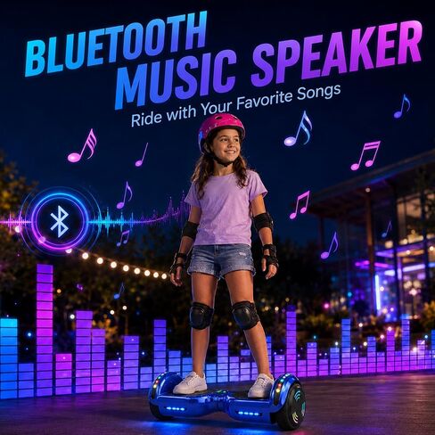HOVERSTAR Hoverboard for Kids 7-12 & Teens, Bluetooth LED, 2026 Upgraded in Kuwait