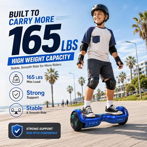 HOVERSTAR Hoverboard for Kids 7-12 & Teens, Bluetooth LED, 2026 Upgraded in Kuwait