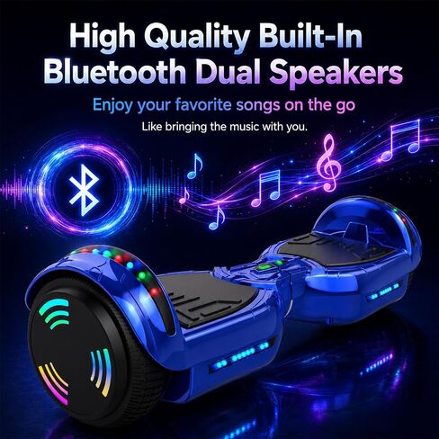 HOVERSTAR Hoverboard for Kids 7-12 & Teens, Bluetooth LED, 2026 Upgraded in Kuwait
