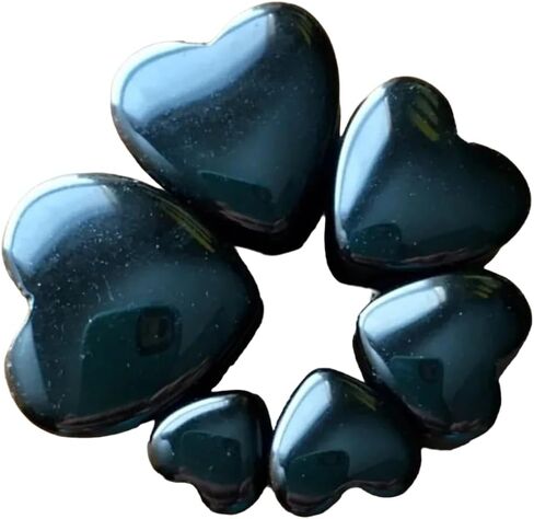 Lobal Domination Pair of Heart Shaped Black Onyx Stone Plugs Gauges Earlets Tunnels 2g Thru 5/8 in Kuwait