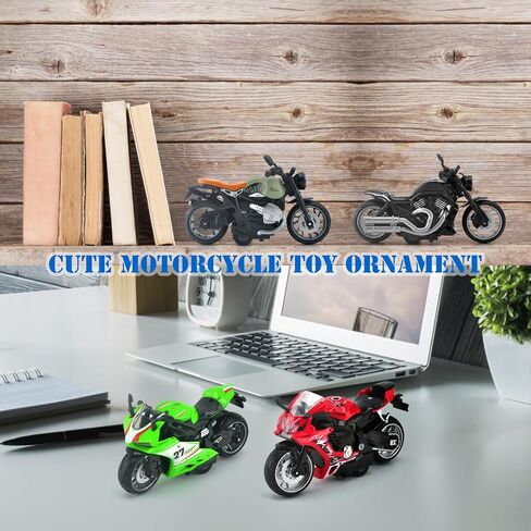 4-Pack Pull Back Motorcycle Toys for Kids with Sounds & Lights, 1:12 Scale Die Cast Friction Powered Motorcycles, Birthday Gifts for Kids Ages 3-8 Years Old in Kuwait