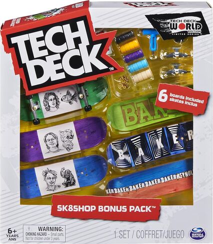TECH DECK, Sk8shop Fingerboard Bonus Pack, Collectible and Customizable Mini Skateboards (Styles May Vary) in Kuwait