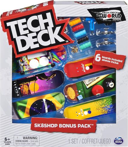 TECH DECK, Sk8shop Fingerboard Bonus Pack, Collectible and Customizable Mini Skateboards (Styles May Vary) in Kuwait