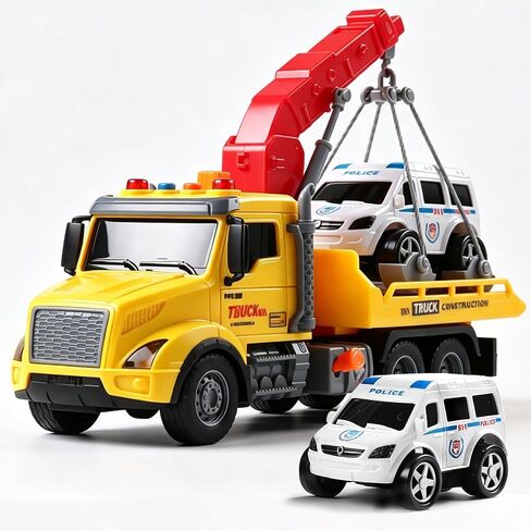 Kids Crane Truck Toy,Push &Go Construction Vehicle with Lights and Sounds in Saudi Arabia