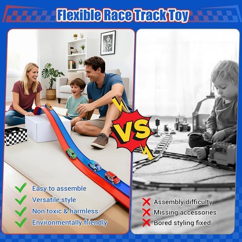 Flexible Race Track for Kids, 16.4FT Portable DIY Flexible Racing Track in Saudi Arabia