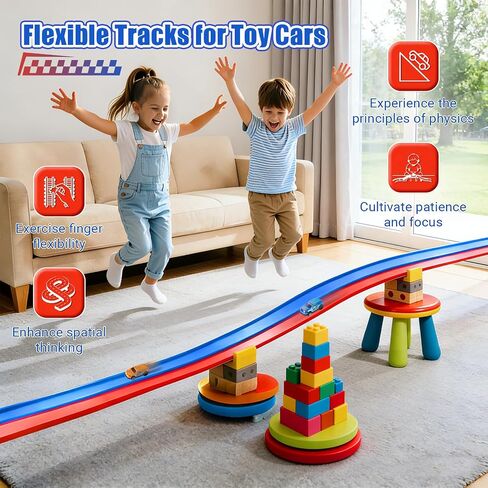 Flexible Race Track for Kids, 16.4FT Portable DIY Flexible Racing Track in Saudi Arabia