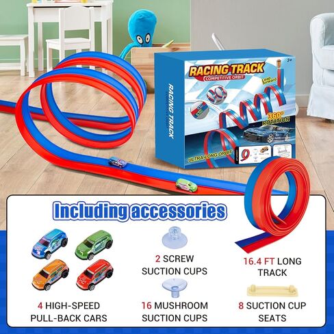 Flexible Race Track for Kids, 16.4FT Portable DIY Flexible Racing Track in Saudi Arabia
