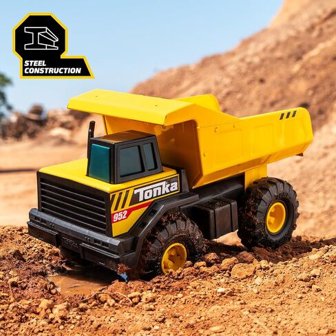 Tonka Steel Classics Mighty Dump Truck - Made with Steel & Sturdy Plastic, Yellow Toy Construction Truck, Boys and Girls, Kids, Toddlers, Ages 3+ in Saudi Arabia