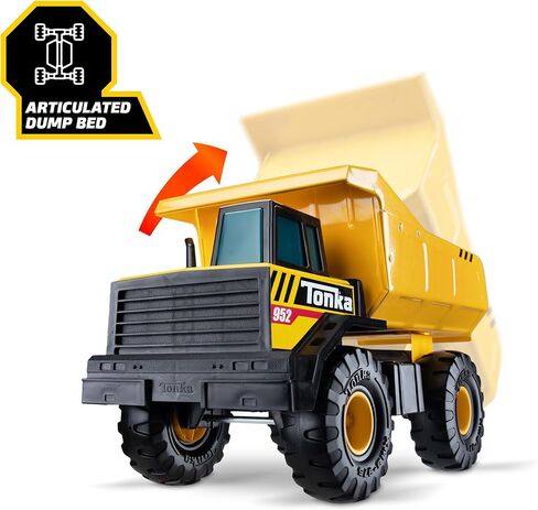Tonka Steel Classics Mighty Dump Truck - Made with Steel & Sturdy Plastic, Yellow Toy Construction Truck, Boys and Girls, Kids, Toddlers, Ages 3+ in Saudi Arabia