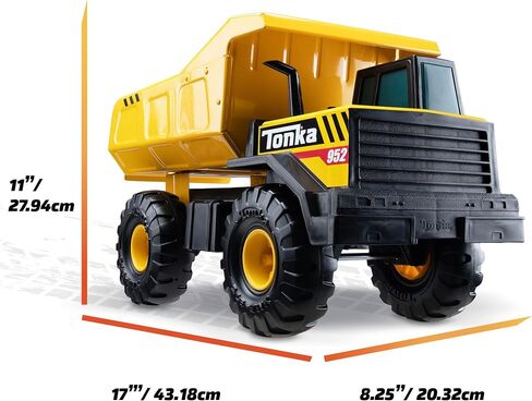 Tonka Steel Classics Mighty Dump Truck - Made with Steel & Sturdy Plastic, Yellow Toy Construction Truck, Boys and Girls, Kids, Toddlers, Ages 3+ in Saudi Arabia