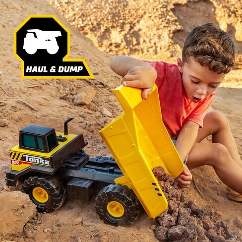 Tonka Steel Classics Mighty Dump Truck - Made with Steel & Sturdy Plastic, Yellow Toy Construction Truck, Boys and Girls, Kids, Toddlers, Ages 3+ in Saudi Arabia